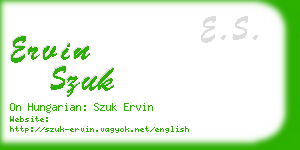 ervin szuk business card